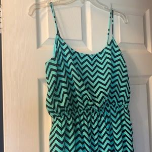 Mint & black chevron dress